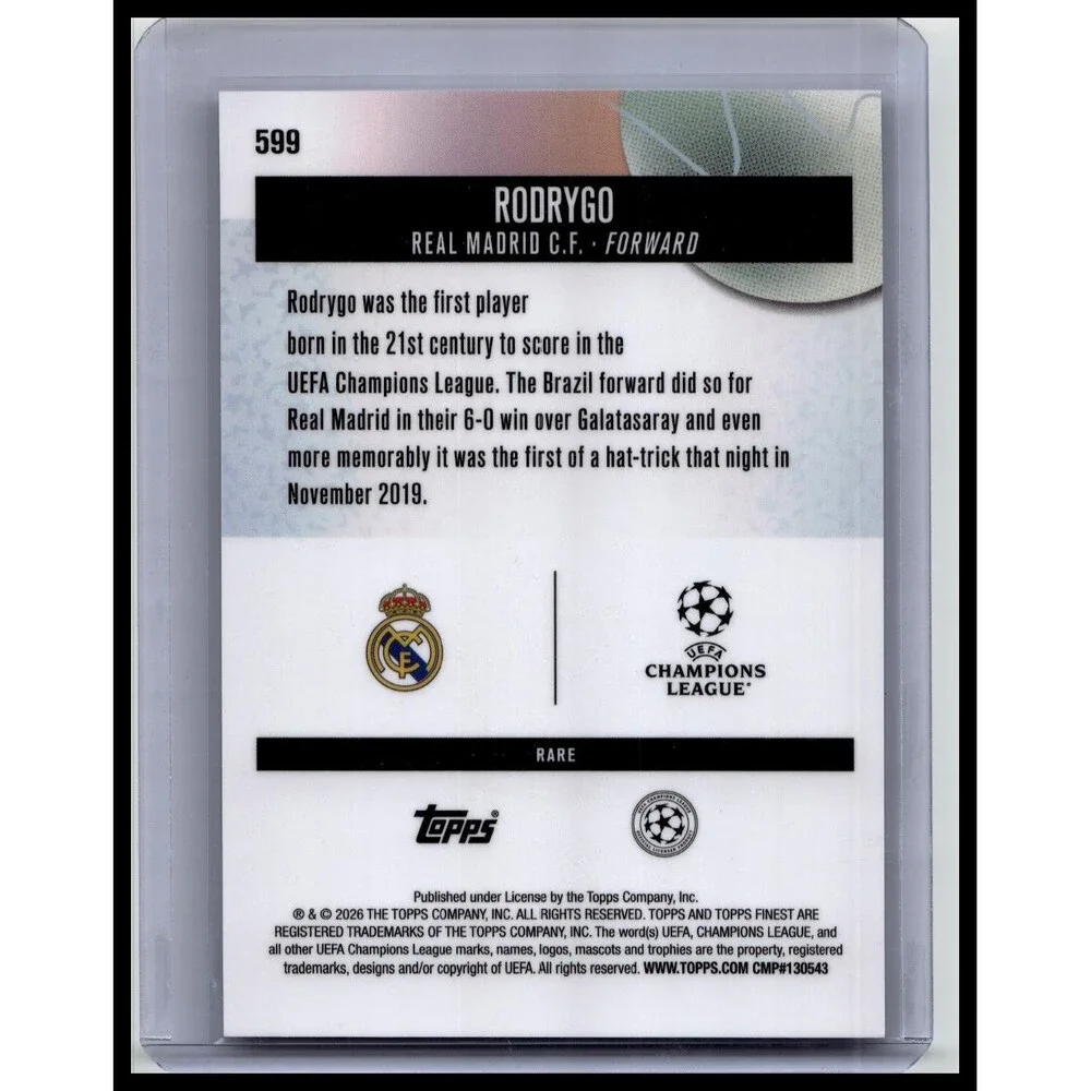 2025-26 Finest UEFA Rodrygo #599 Real Madrid CF Checkerboard /75